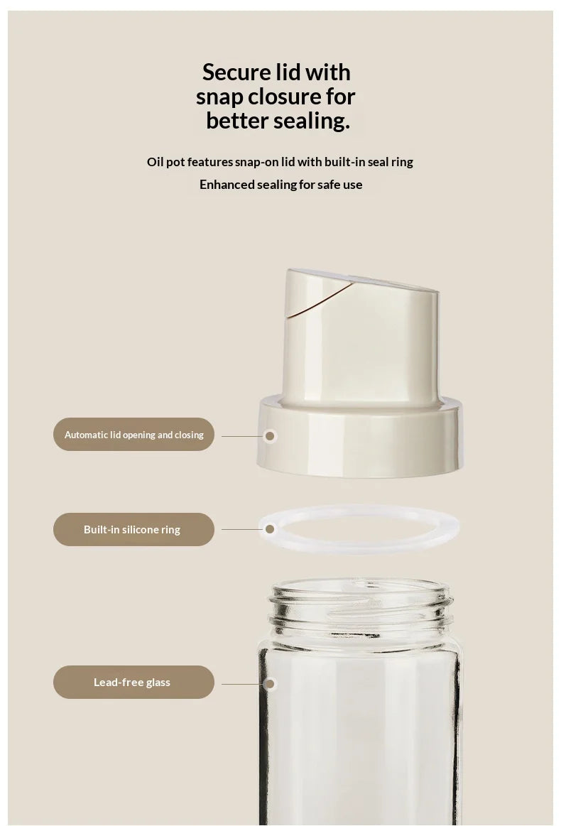 New Household Kitchen Soybean Vinegar Spice Bottle Set Glass Leakproof Aroma Spice Wine Dedicated Non-Hanging Oil Jar