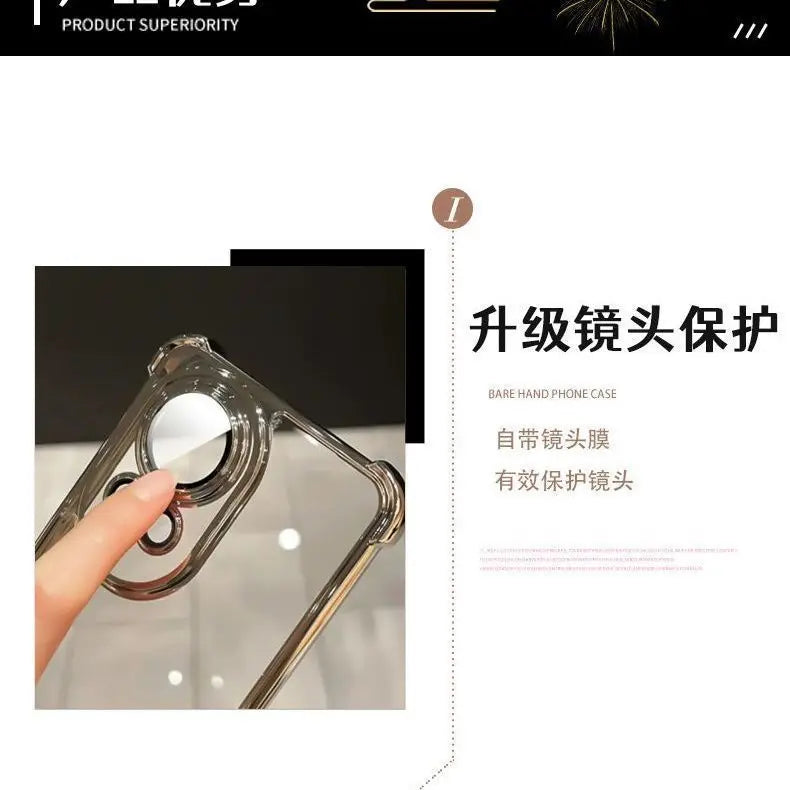 For Xiaomi 17 Ultra Case Luxury Electroplated Airbag Transparent TPU Cover For Mi Xiaomi17 Ultra Shockproof Bumper Funda