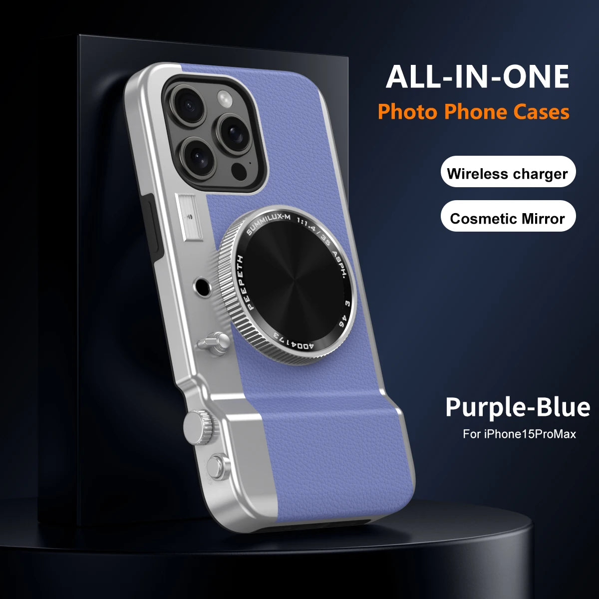 Retro Magnetic Multifunctional Camera Phone For 16 15 14 13 12 11 Pro Cosmetic Mirror Shockproof Cover