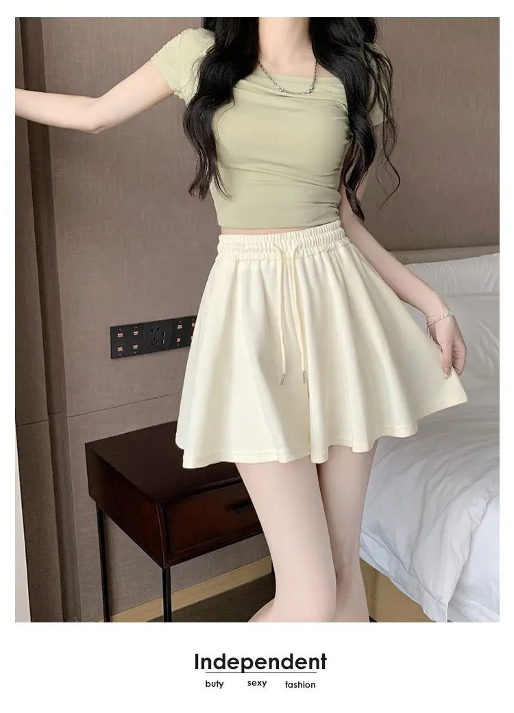 2026 High Waist Wide Leg Sports Shorts Women's Summer New Loose Fit A-Line Shorts Casual Versatile Comfortable Short Pants