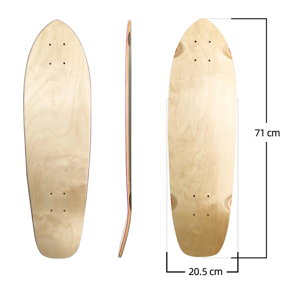 28/30/31/33/36 Inch Skate Board Smooth Maple DIY Skateboard Longboard Blank Land Surfboard Deck Short Board For Outdoor Sports