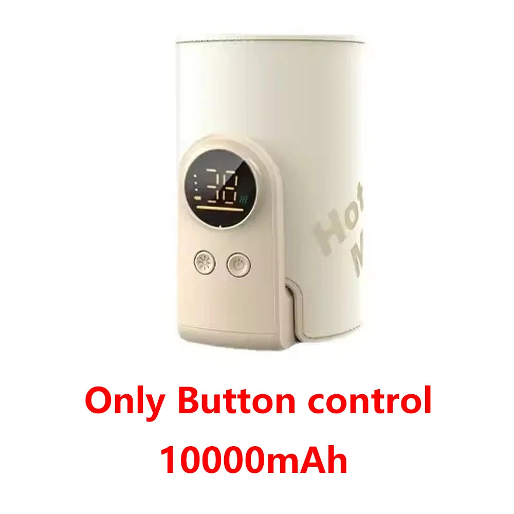 AiQUE Baby Milk Warmer USB Charging Mixer Portable Baby Bottle Warmer Stainless Steel ABS  Heat Up to 55℃ Cordless for Travel