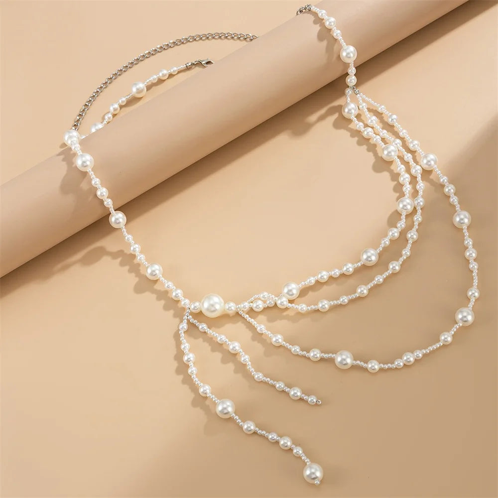 Fashion Multi-layer Imitation pearl Tassels Waist Chain for Women 2026 Retro Simple Body Chain Belts Body Jewelry Party Accessor
