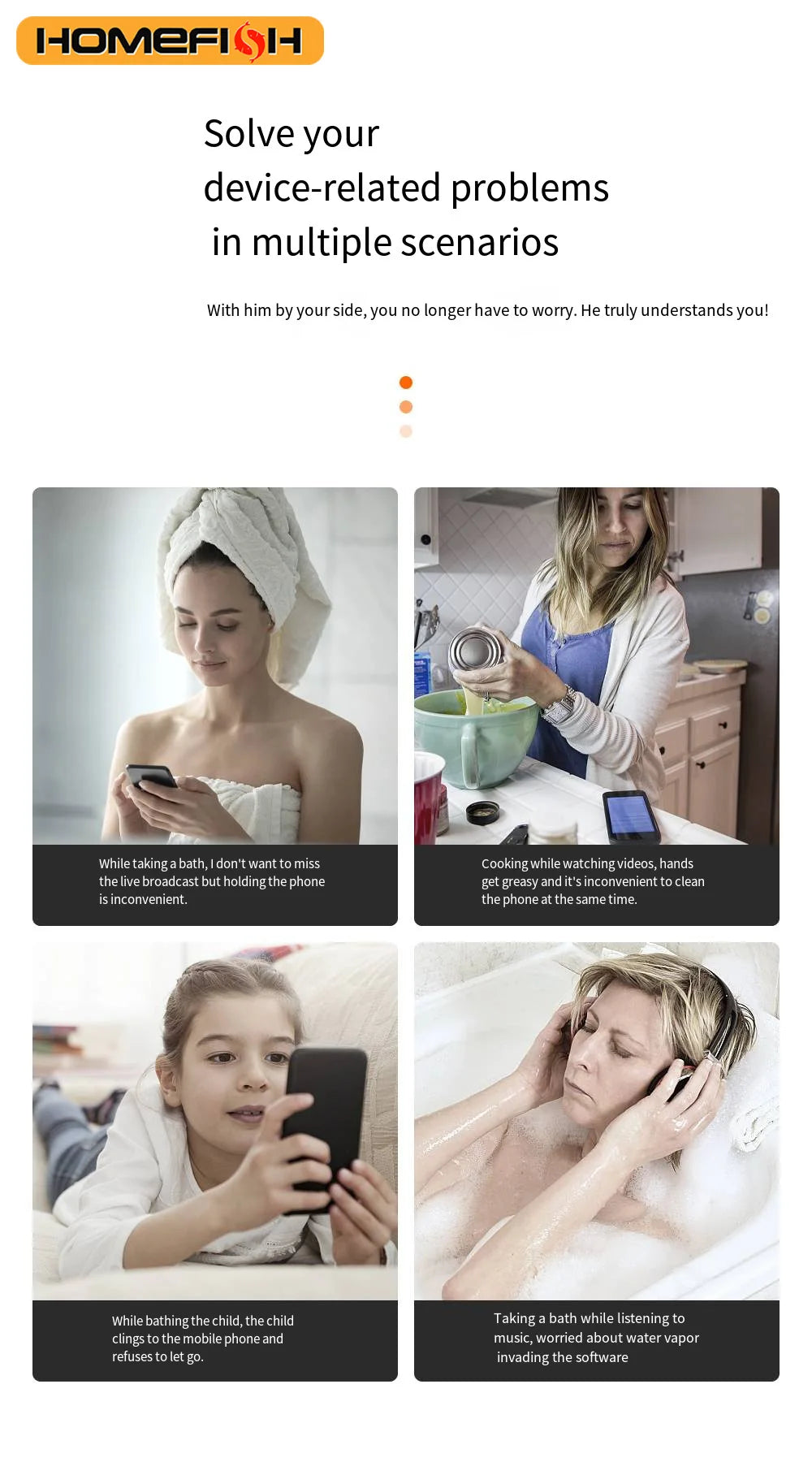 Fixed Universal Waterproof and Anti-fog Mobile Phone Case for Bathroom Shower Phone Holder Waterproof Can Touched Shower Phone