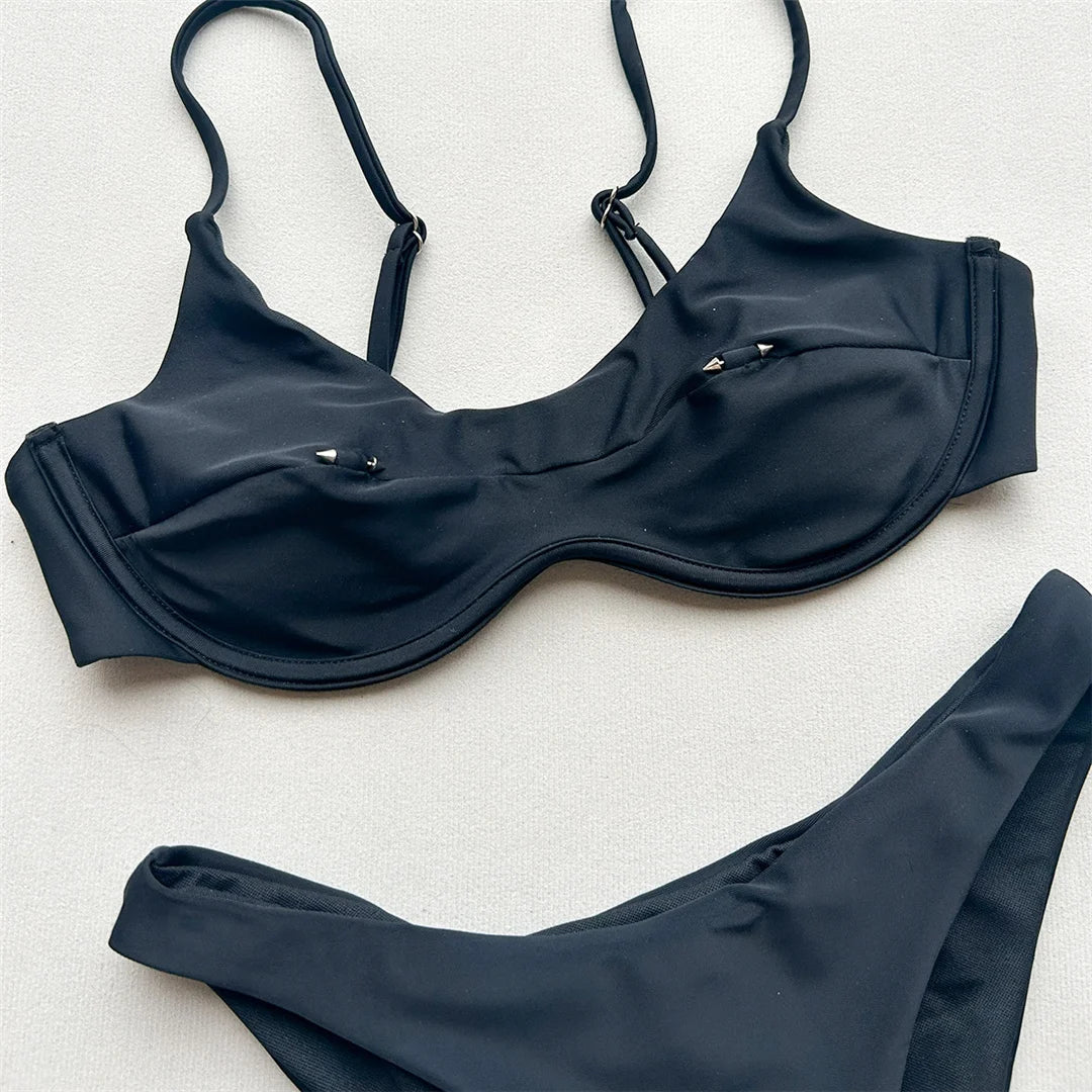 New Sexy Underwired Bikini Female Swimsuit Women Swimwear Two-Pieces Bikini Set Brazilian Padded Bather Bathing Suit Swim V7743