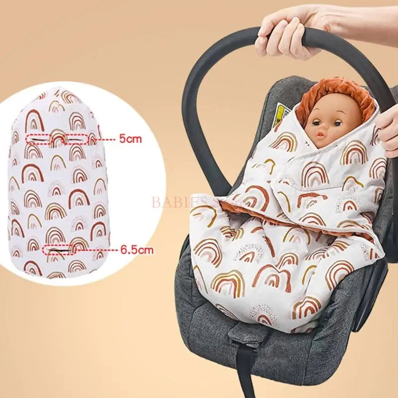 C9GB Baby Car Seats Wrap Blanket Breathable Cotton Baby Swaddles Multiple Pattern