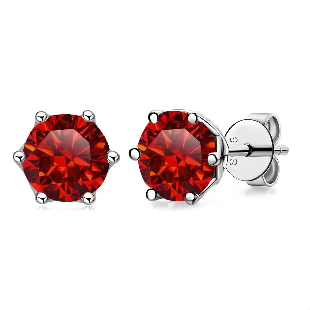 1Ct Vvs D Color Moissanite Russian Cut 8H8A Lab Diamond Stud Earrings for Women S925 Sterling Silver Fine Jewelry
