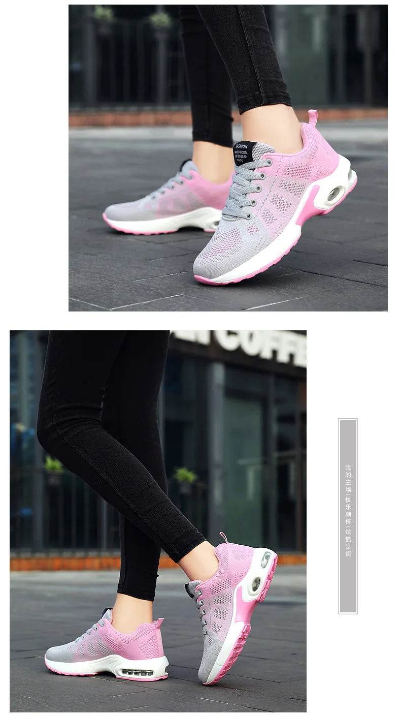 Mesh Women Running Shoes Breathable Casual Shoes Outdoor Light Weight Pink Tenis Sports Shoes Casual Walking Sneakers for Wamen