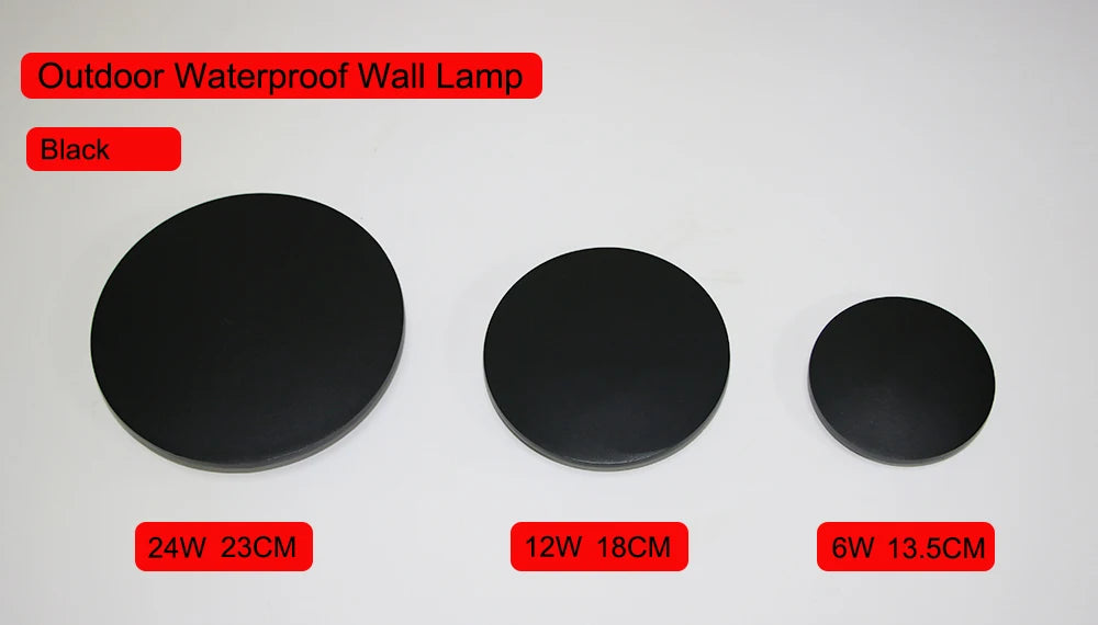 Outdoor Waterproof Wall Lamps Round Aluminum Wall Light Porch Courtyard Lamp Exterior Wall Sconce Waterproof Lighting