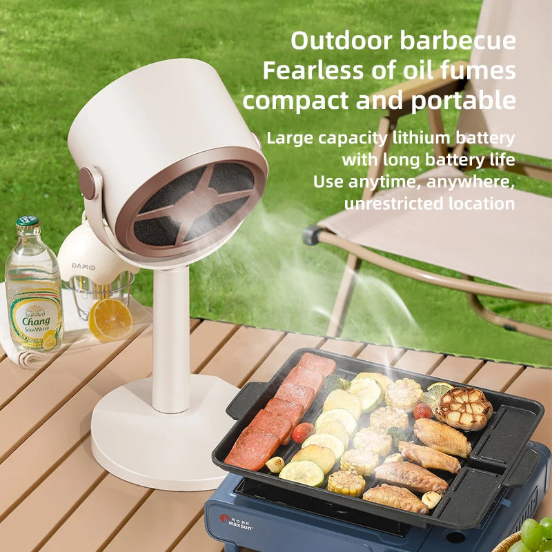 Electric Desktop Range Hood USB Adjustable Angle Portable Mini High Suction Power Exhaust Fan for BBQ Hot Pot Kitchen Appliance