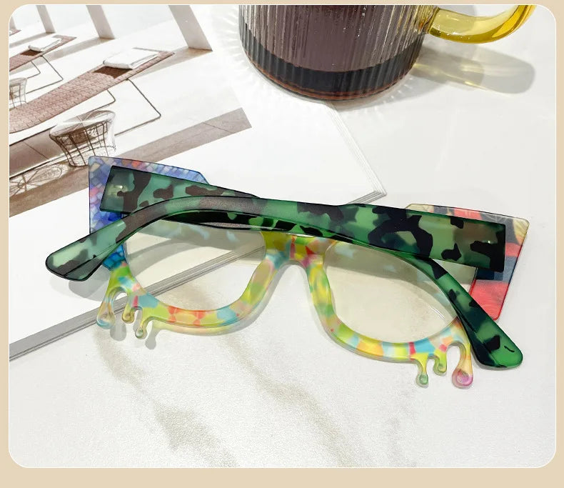 2024 New In Colorful Reading Glasses Women Popular Casual Optical Presbyopia Eyeglasses Diopter +50+100+150+200+300+350 300921