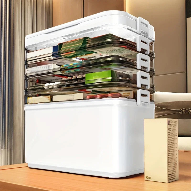 Large Capacity Multi-Layer Medicine Organizer and Usage Guide - Durable Waterproof Pill Box with Pill Storage Compartment