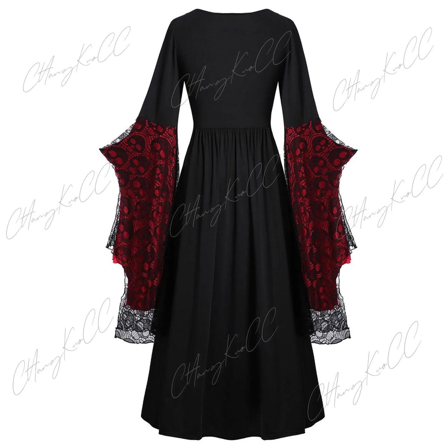 Vintage Halloween Cosplay Costume Witch Vampire Gothic Dress Ghost Dresses Up Party Printed Medieval Ghost Bride Female Clothes