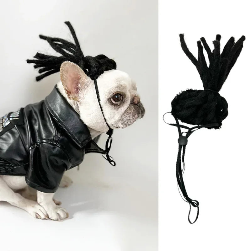 Funny Pet Cosplay Dog Wig Cat Grooming Supplies Fashion Headwear Halloween Curly Hair Straight Hair Cat Accessories Perros