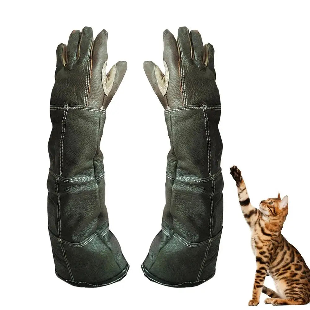 New Pet Gloves Leather Antigrasping Anti Bite Protective Gloves For Cat Dog Gardening Work Gloves Pets Training Feeding Gloves