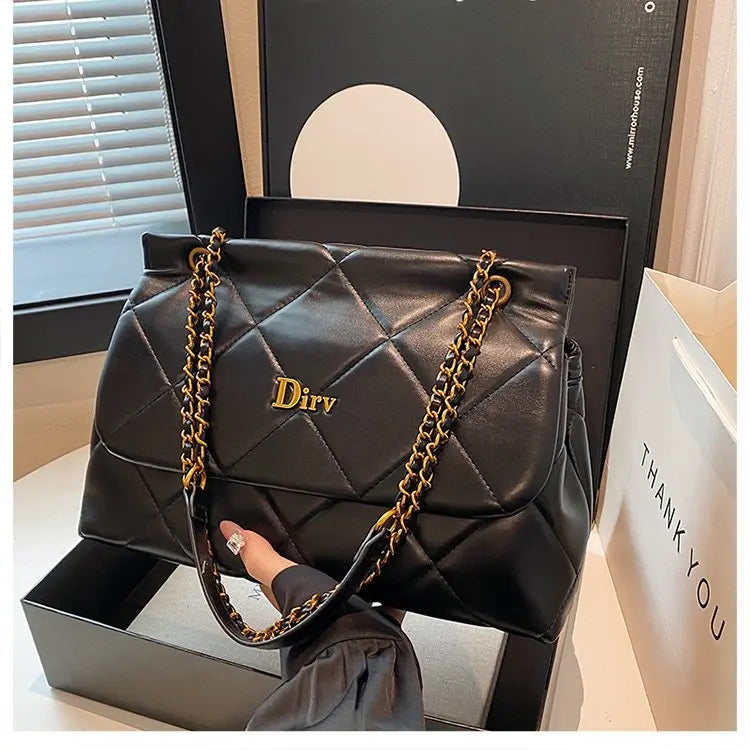 Square Vintage Leather Crossbody Bag Women Handbag Designer Shoulder Tote Purse Classic Diaper Bag