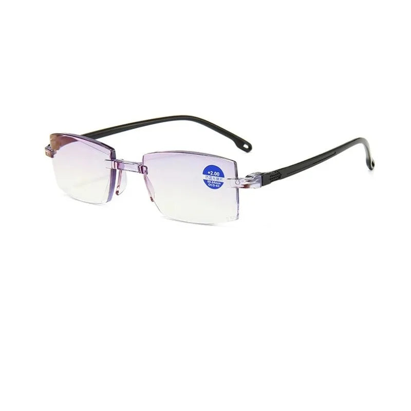 Rimless Reading Glasses Bifocal Distant and Near Magnifying Glasses for Men and Women To +4.0