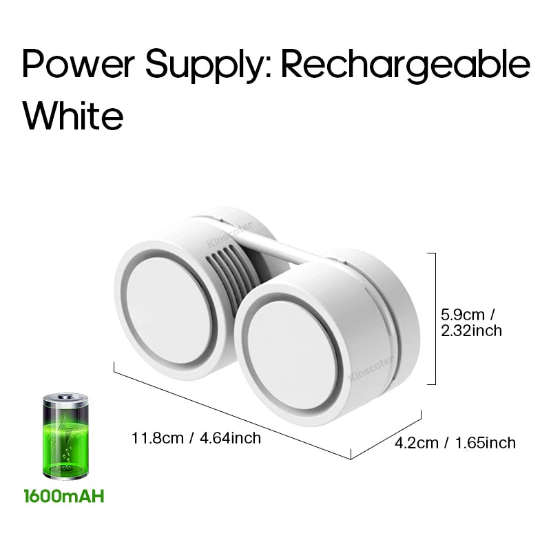New Portable Neck Fan, Foldable Mini USB Fan, Rechargeable 1600mah Cooling Wind Fans, Personal Silent Neckfan For Sports