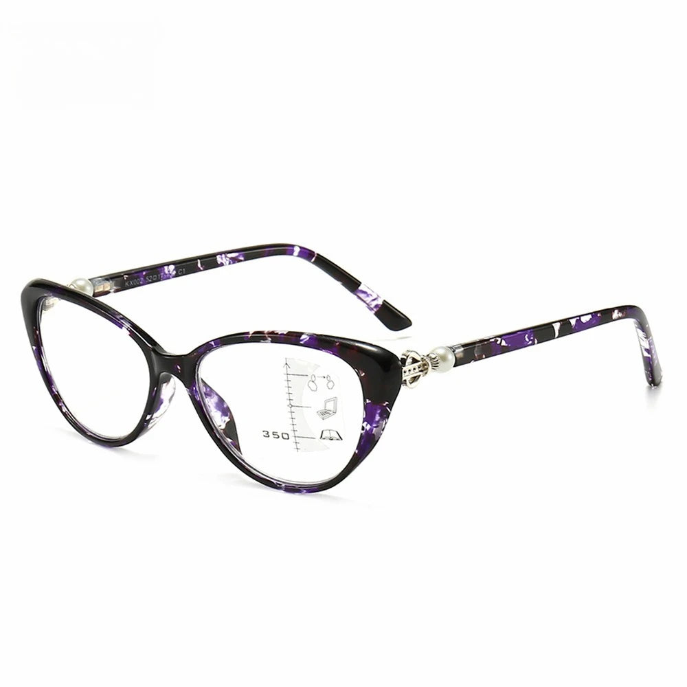 Progressive Multi Focus Anti Blue Light Reading Glasses, Fashionable Dual-purpose Reading Glasses for Both Near and Far Use