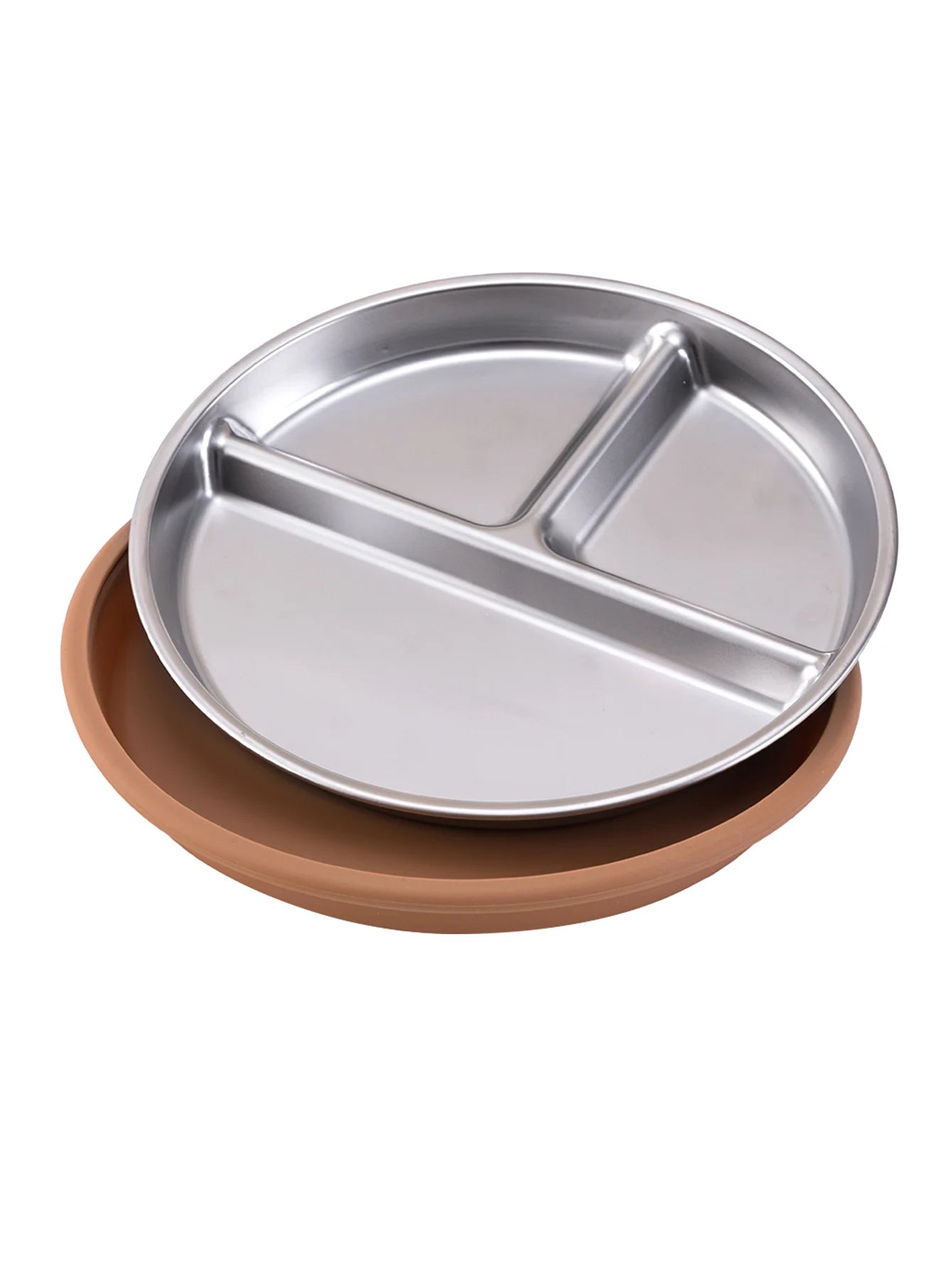 1PCS Stainless Steel Plate Detachable Suction Feeding Bowl For Baby  BPA Free Silicone Dishes Tableware Baby Newborn Items