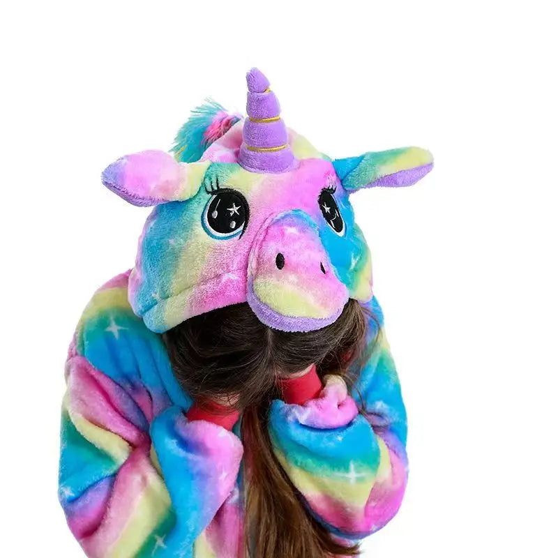 Baby Girl Clothes Kigurumi Children Unicorn Pajamas Winter Animal Cartoon Sleepers Stitch Cat Onesie Kids Costumes Jumpsuit