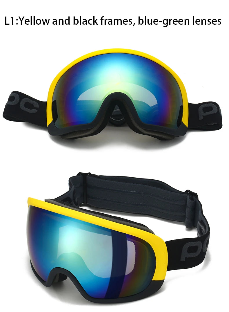 Snow Ski Goggles Snowboarding Skiing Mask for Men Women Anti-Fog Lens Kit UV400 Protection Snowmobile Glasses Motorcycle