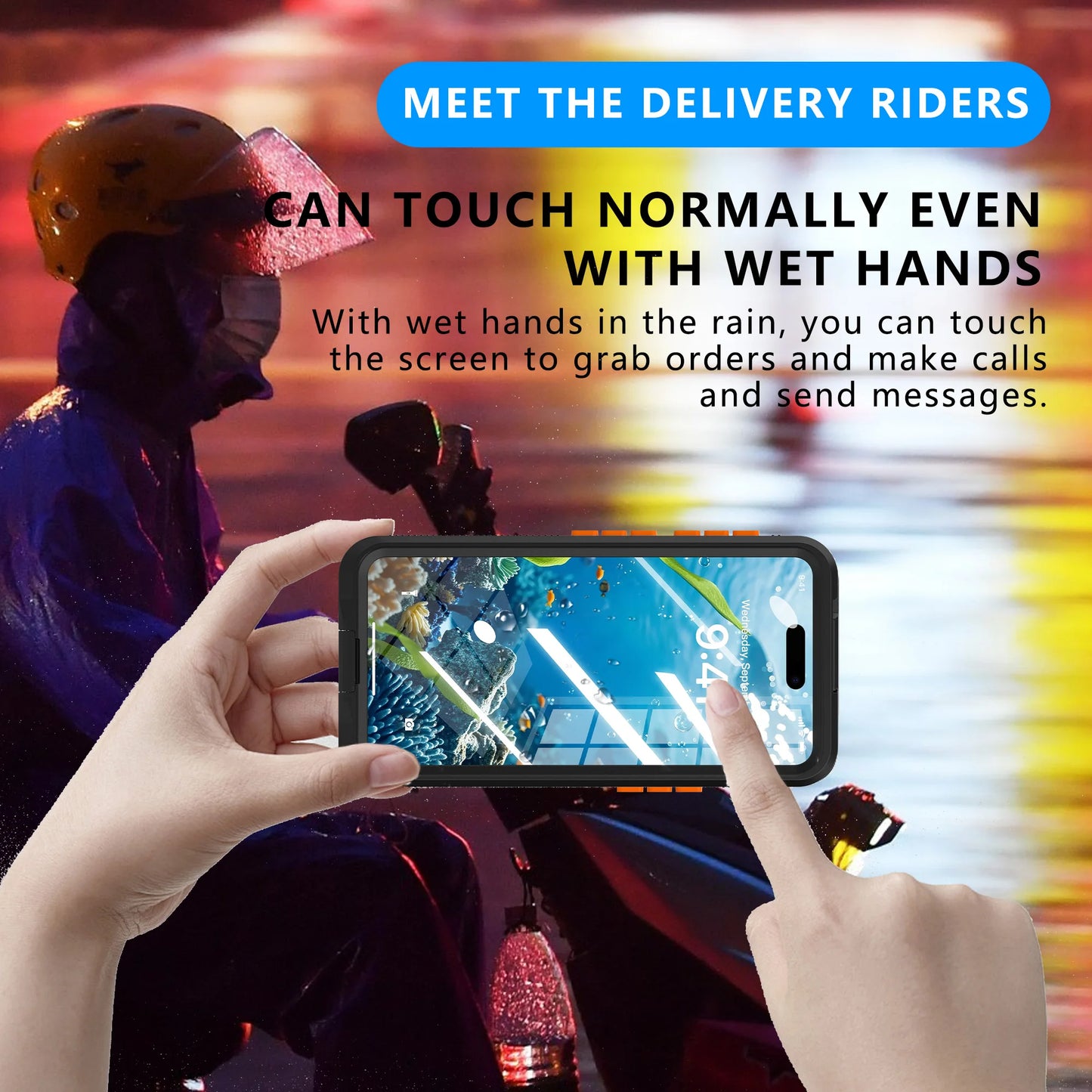 IP68 Waterproof Phone Case for iPhone 6.1/6.7 inch Series, with Floating Ring, Touchable, Suitable for iPhone 17/16/15/14/13/12