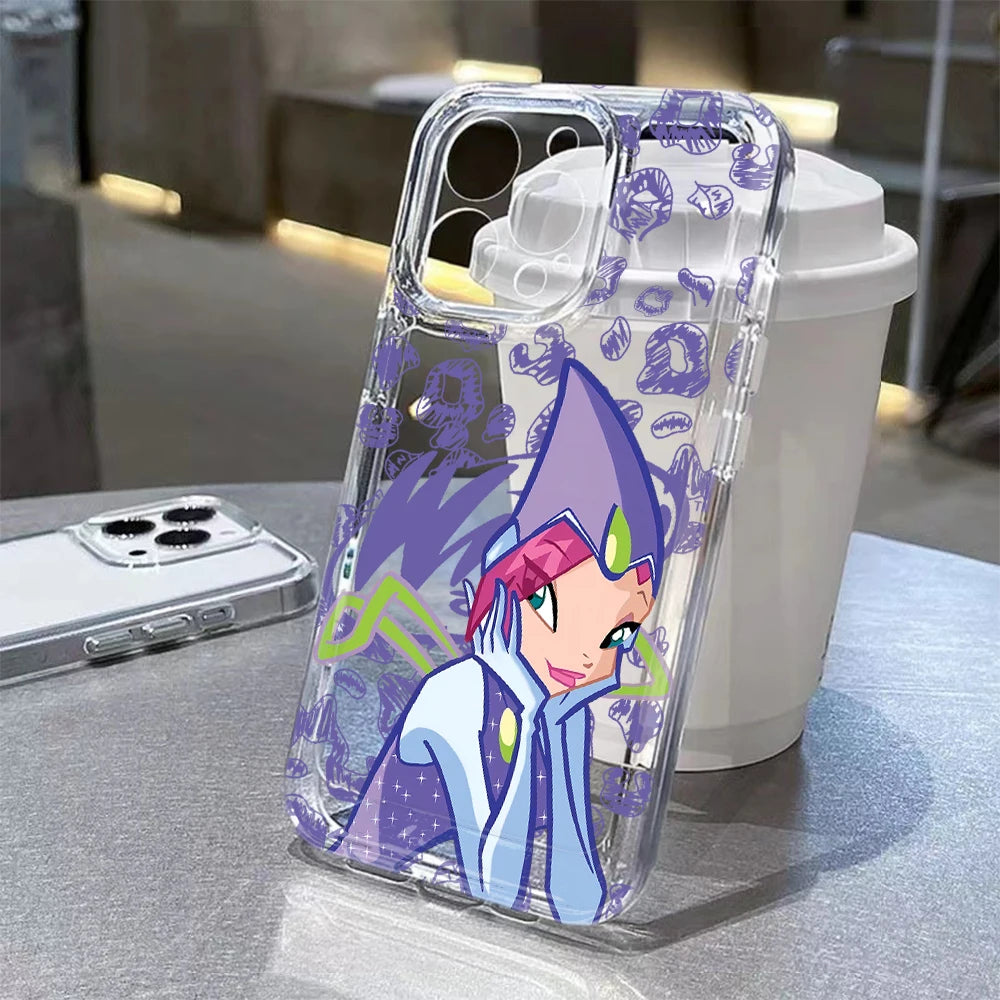 Lovely w-winxs c-clubs Phone Case For iPhone 17 16 16e 15 14 13 12 11 Mini Pro Max XR XSMax 7 8 Air Plus Transparent Back Cover
