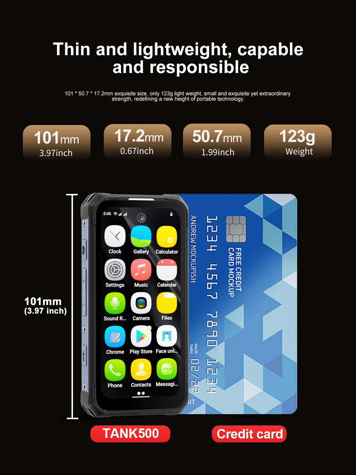 SERVO TANK500 4G PTT Smartphone Android 12 6+128GB Dual Camera 5MP+13MP 3.88"Display IP68 Waterproof Rugged Mobile Phone 3000mAh