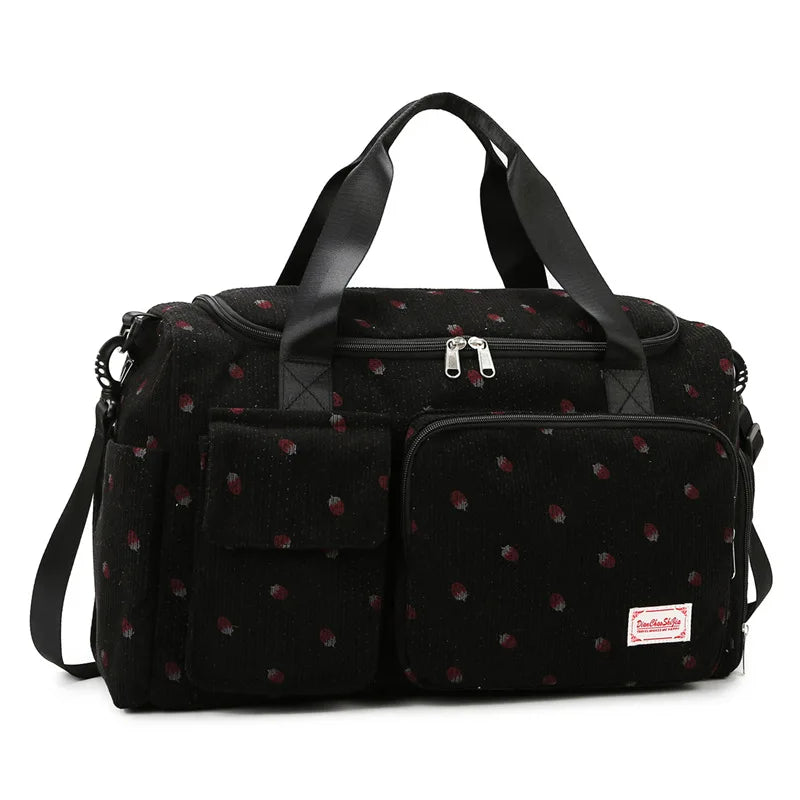 Corduroy Mommy Bag Large Capacity Waterproof Baby Diaper Bags Stroller Nappy Organizer Travel Carry Shoe Maternity Tote Bags