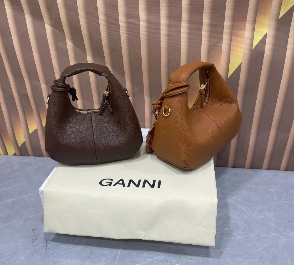 Luxury Mini Hobo Bag Women Vintage Leather Handbag Detachable Strap Commute Shoulder Purse Y2K Fashion Designer Crossbody Bag