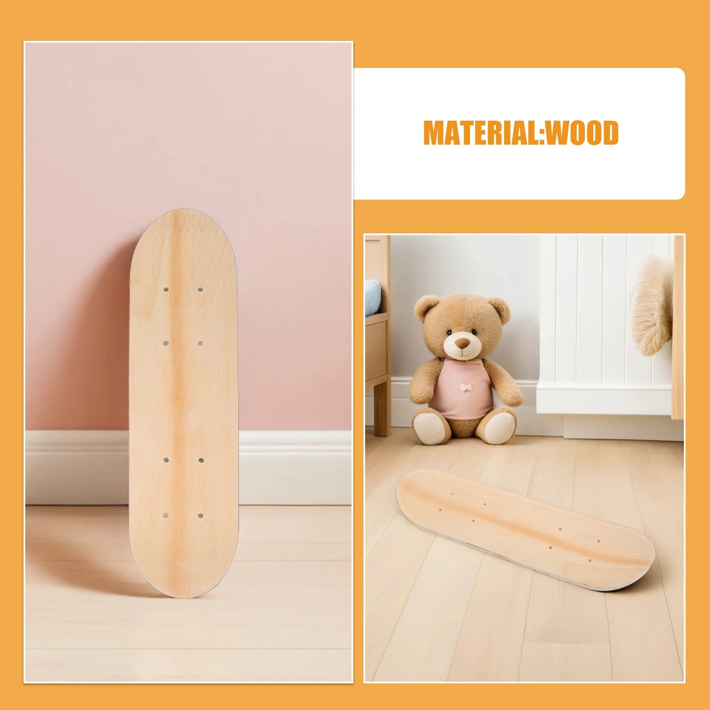 3pcs 'S Blank Skateboard Decks For Painting Diy Unfinished Wood Double Tail Deck Fun Skateboard Deck For Art