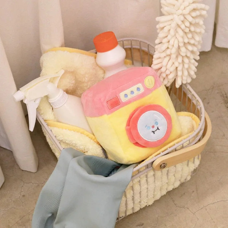 1/pice Cute INS Puppy Housekeeping Series Plush Pet Sounding Toy Washing Machine Iron Hair Dryer Pet Food Hiding Funny Dog Toys