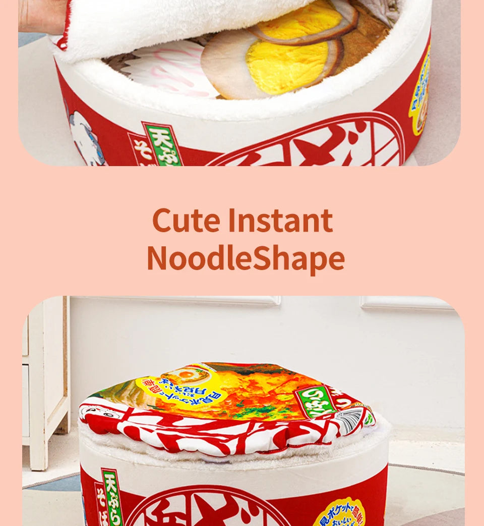 Red Pet Dog Cat House Kennel Super Large Instant Noodle Warm Dog Cat Nest Beds Cushion Udon Cup Noodle Pet Bed Cozy Nest