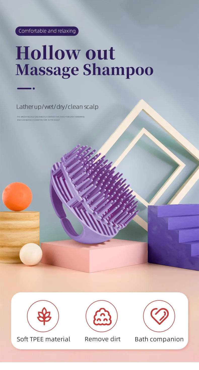 Silicone Shampoo Scalp Hair Massager Head Body Scalp Massage Brush Hair Washing Brush Scalp Exfoliator Brush Head Scrubber Tools