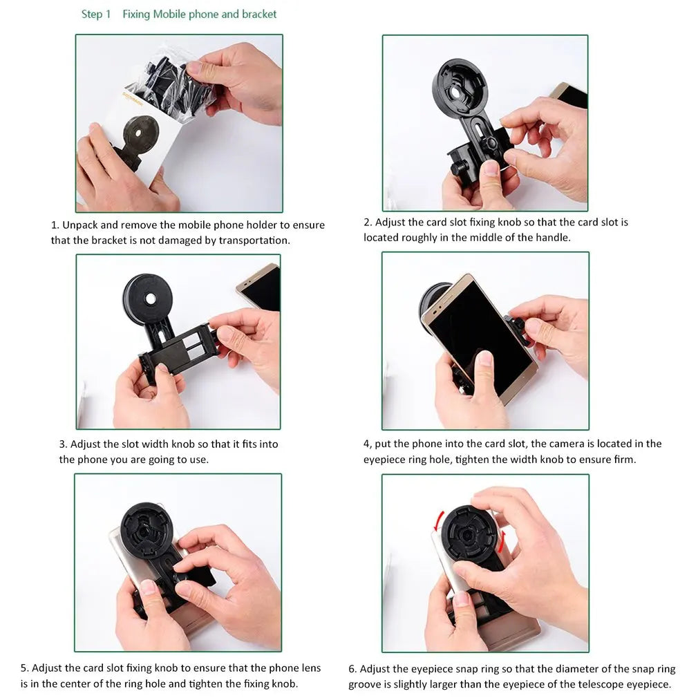 Universal Monocular Telescope Mobile Phone Holder Outdoor Camera Video Clip Photography Adapter Clip Mount Bracket Dropshipping