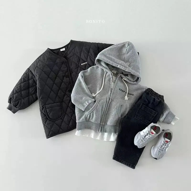 2024 Winter New Baby Letter Print Warm Coat Children Long Sleeve Cotton Padded Jacket Solid Infant Girl Thick Warm Clothes