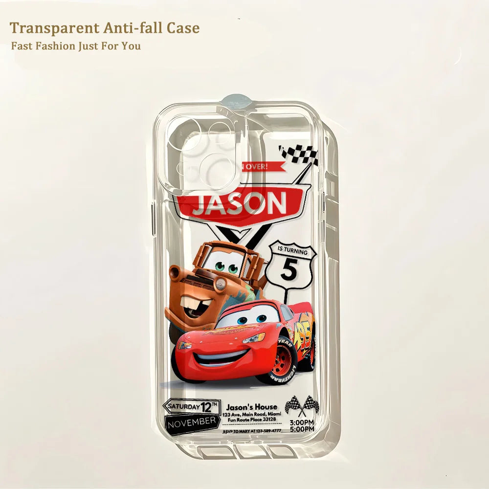 Cars Lightnings McQueens 95 Phone Case For iPhone 17e 17 16 16e 15 14 13 12 11 Mini Pro Max X XR XSMax 7 8 Air Plus Transparent