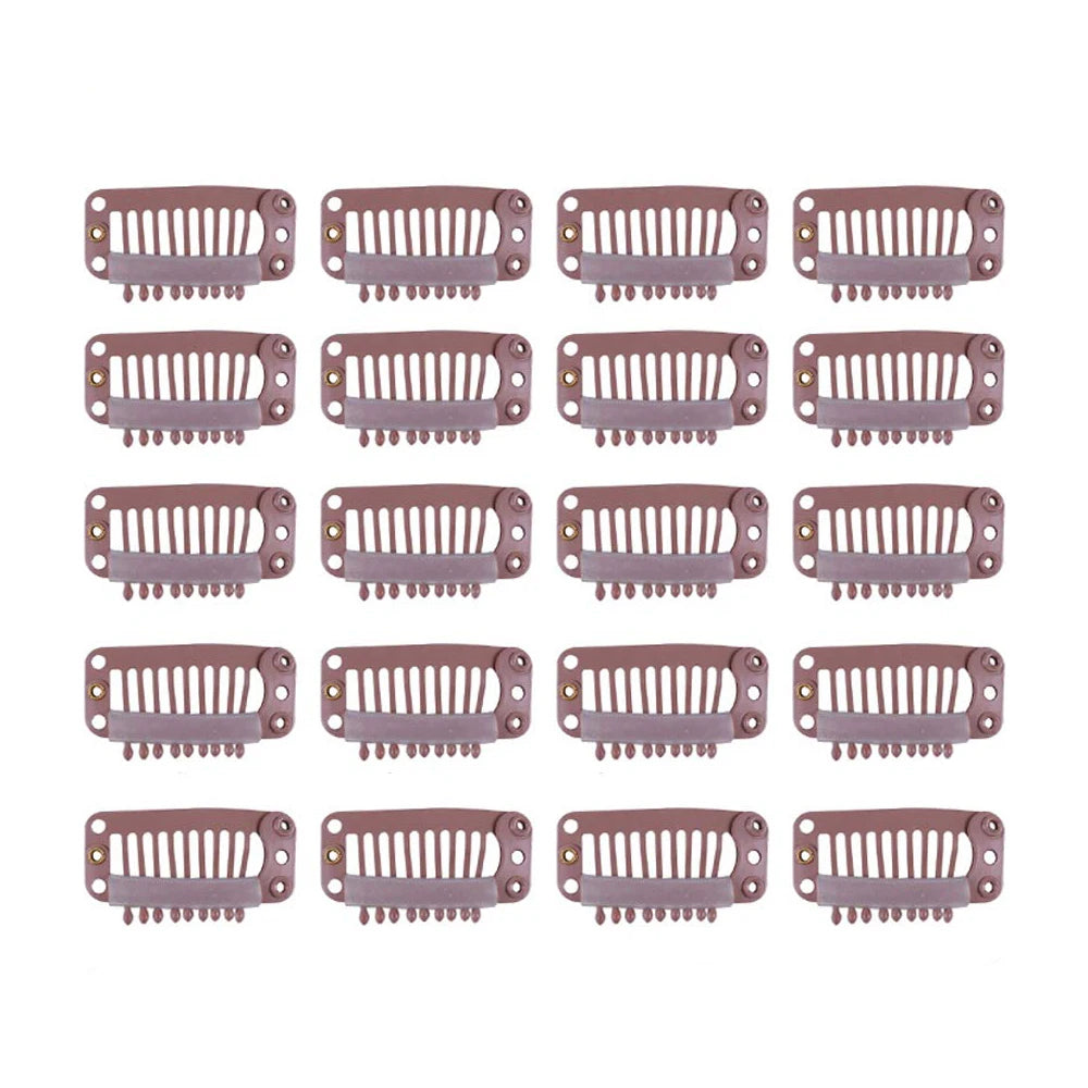 10/20/50 Pcs Hair Extensions Clips 9-Teeth Wig Comb Clips Snap Hair Extension Accessories Tool 32mm