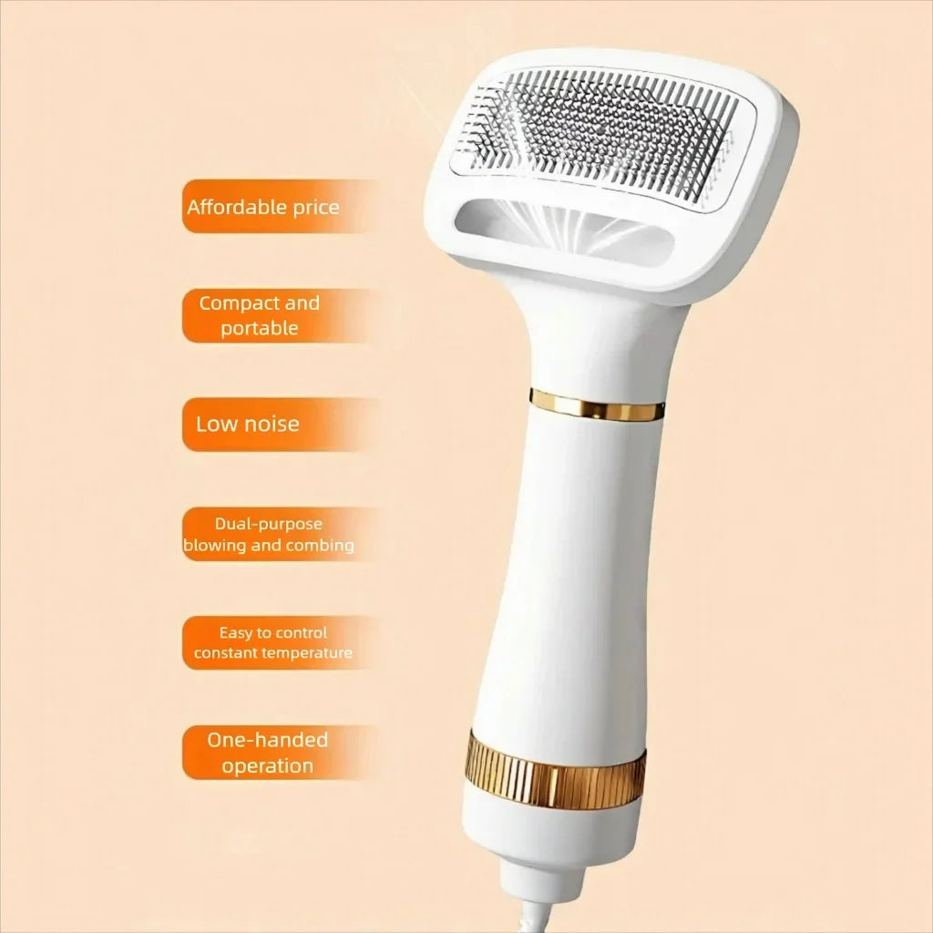 Small Dog Dryer Pet Heating Hair Puppy Dryer Cat Hair Blow and Comb 2in1 Hair Dryer for Small Middle Dogs Quick Drying