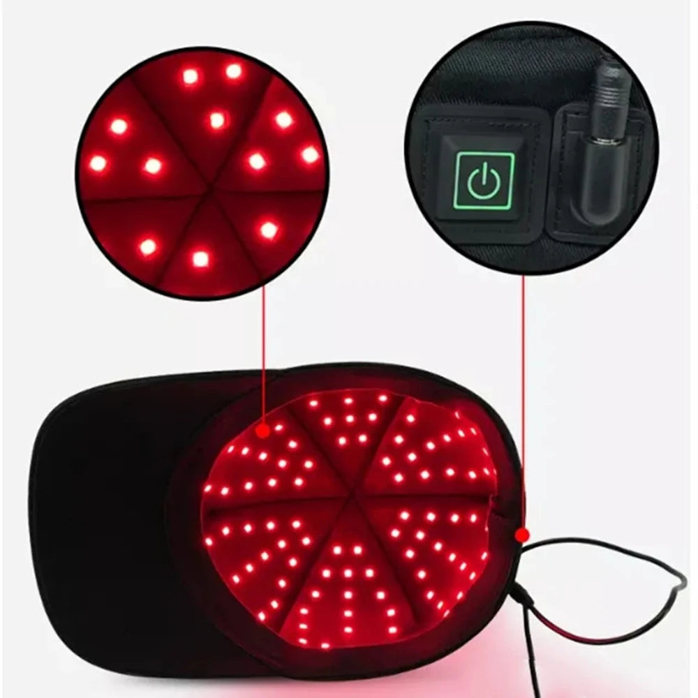 New 96Pcs Infrared LEDs 660nm&850nm Red Light Therapy Hair Growth Cap for Hair Regrowth Anti Hair Loss Relax Scalp Hair Care Hat