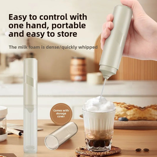 Handheld Electric Milk Coffee Mixer, High-Speed Cream Mixer, AA Battery Powered Latte and Cappuccino Kitchen Appliances