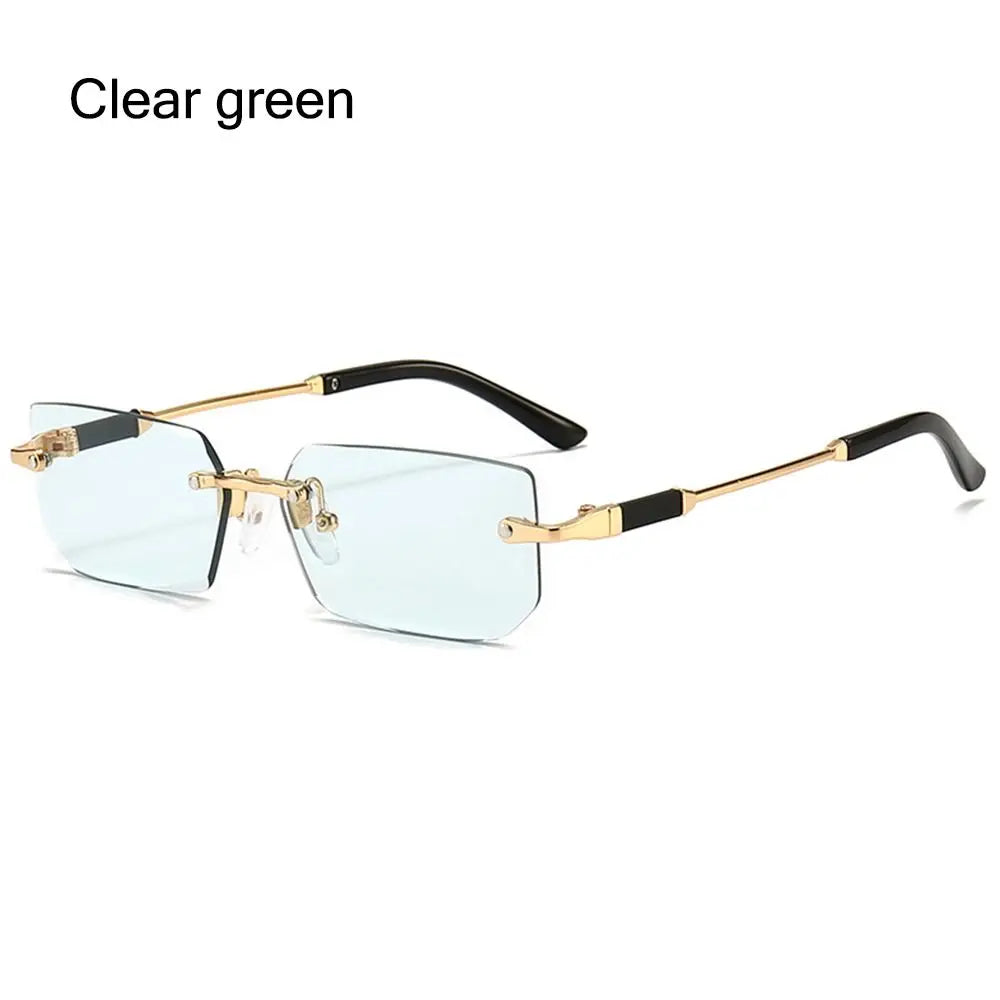 Rimless Sunglasses Rectangle Fashion Popular Women Men Shades Small Square Sun Glasses For Female male Summer Traveling Oculos