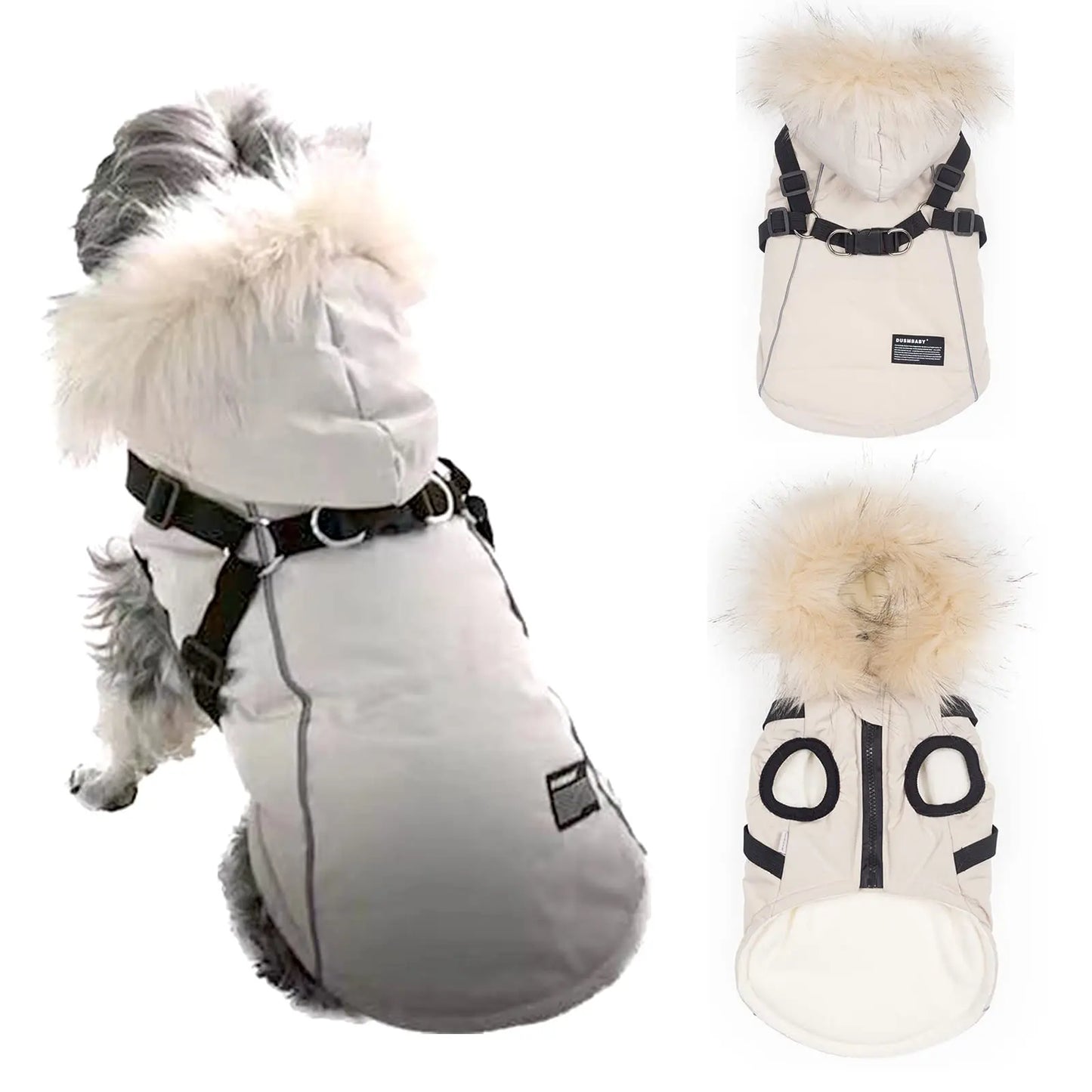 Dog Coat Winter Dog Jacket Dog Vest Clothing Dog Harness Coat Small Dog Harness Puppy Vest Harness Winter Dog Coat with Harness