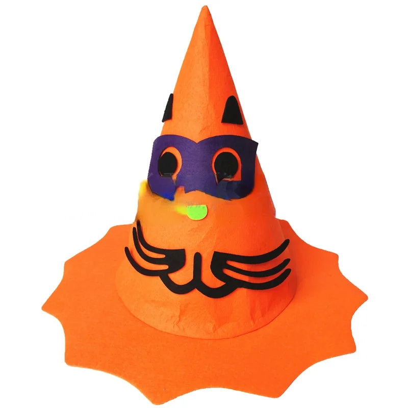 Halloween Party Holiday Masquerade Show Performance Dress Up Props Pumpkin Hat Boys Girls Orange