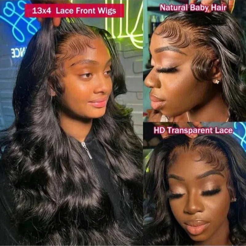 250% Density 42 Inch 13x4 Body Wave Lace Frontal Wigs Human Hair Pre Plucked 13x4 Frontal Wigs Human Hair HD Lace Body Wave Wigs