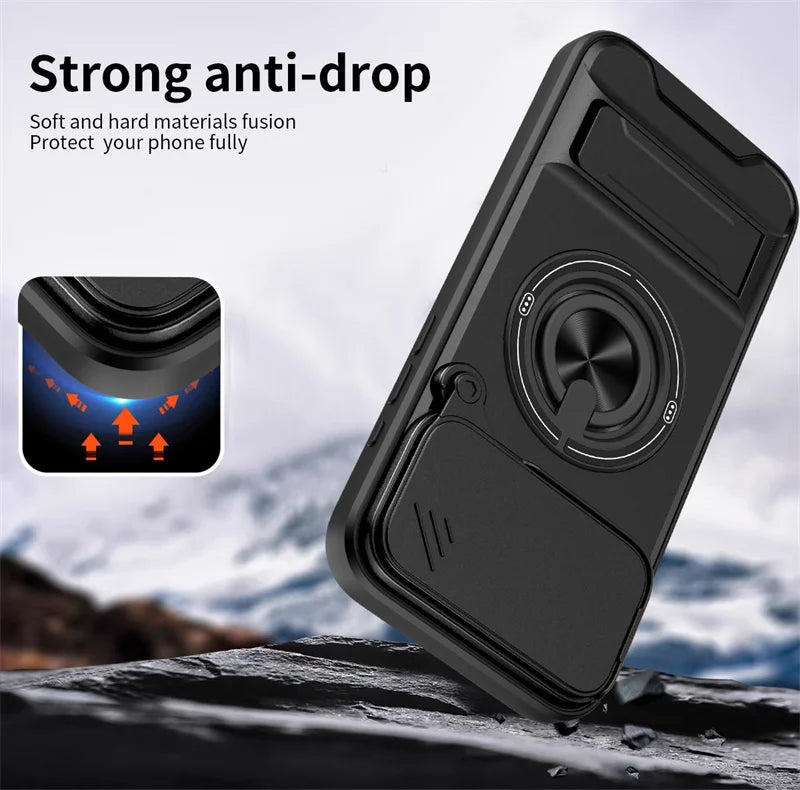 Armor Funda For iPhone 17 Pro Max Case Magnetic Ring Stand Lens Protect Coque For iPhone17 Pro 17Pro Max Wireless Charging Cover