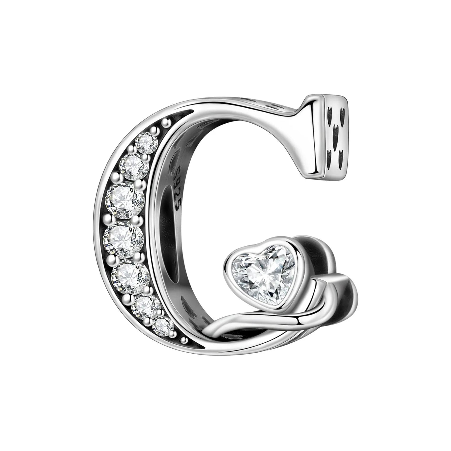2026 New 925 Sterling Silver Zircon Scroll Grass Pattern 26 Letter Bead Charms for Women Fit DIY Bracelet Necklace Jewelry Gift