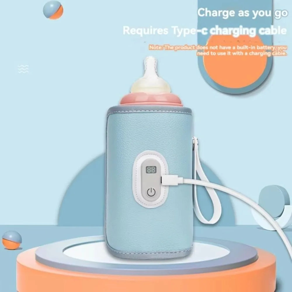 Digital Baby Bottle Warmer 5 Levels Type-C Milk Bottle Insulation Cover LED Display Heating Bottle Thermal Heater Infants