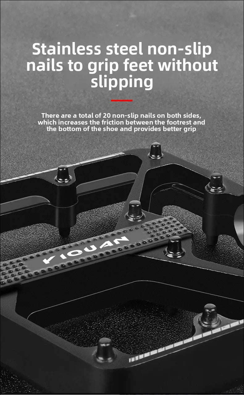 Mountain Road Bicycle Pedal Aluminum Alloy Pedal Double DU Pedal Anti-slip Widened Nail Pedal Bicycle Accessories Mtb Pedals